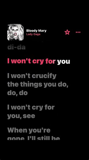 Bloody Mary - Lady Gaga #bloodymary #ladygaga #trending #applemusic #lyrics_songs