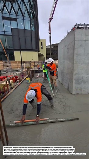 Concrete Floor Screeding Process on High-Rise Building | Modern Construction Technique.