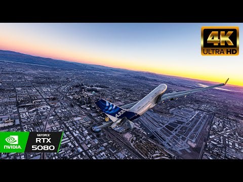 [4K] Flight Simulator 2024 + Airbus A330 | Las Vegas ✈ Los Ángeles | RTX™ 5080 Full Flight