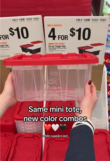 Same mini tote, new color combos ❤️🤍🖤 Shop in store or online at the link in our bio, while supplies last. #storage #organization #mini #musthaves #homedepotfinds