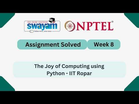 The Joy of Computing using Python Week 8 | NPTEL ANSWERS 2026 #nptel2026 #myswayam #nptel #nptelexam