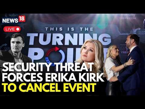 LIVE | SECURITY SCARE: Erika Kirk Forced to Call Off Turning Point USA Amid Threat Alert | JD Vance