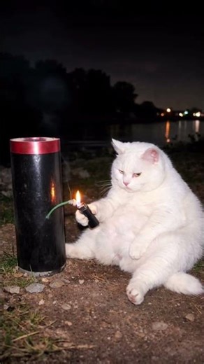 WATCH TILL END 😄🐾🧨 #cats