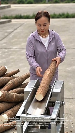 Satisfying Process: Using an Automated Machine to Peel Yam Stems
