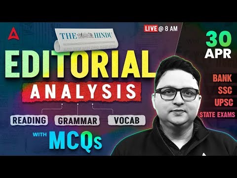 Editorial Analysis | 30th April, 2026 | Vocab, Reading, Grammar, MCQs | The Hindu Analysis