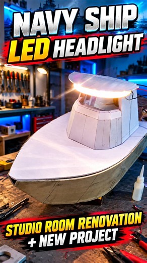 Navy Ship LED Headlight Ready, But Project Stopped! 🚢💡#shorts