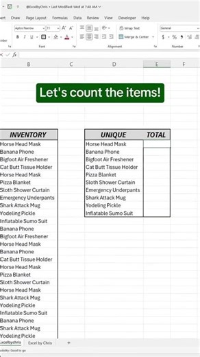 HOW TO USE COUNT UNIQUE IN EXCEL #yt #shorts #excel #unique #countif #excelformula #data #exceltips