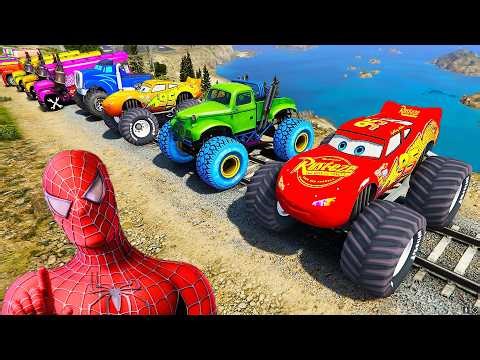 🔴 GTA V SPIDER-MAN On Motocycles Stunt Racing | Superheroes Crazy Race Challenge with Super Cars