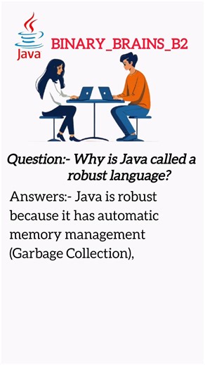 Why Is Java Called A Robust Language ❓#Binary_Brains_B2 #shorts #ytshorts #tranding