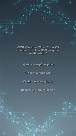 CCNA Quiz: Which Cisco IOS command displays OSPF neighbor relationships?