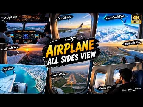 Airplane ALL SIDES VIEW Will Blow Your Mind! 😱 Cockpit,Take Off & Landing - Flight Journey in 4K UHD