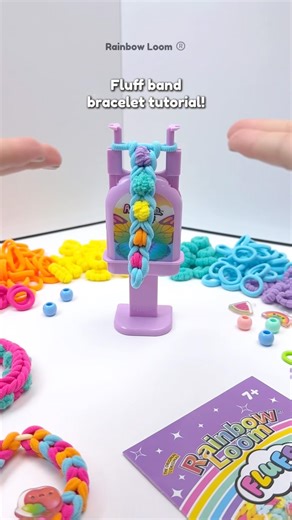 How to make a DOTTED Rainbow Loom Fluff Band Bracelet! #rainbowloom #tutorial #autoloom