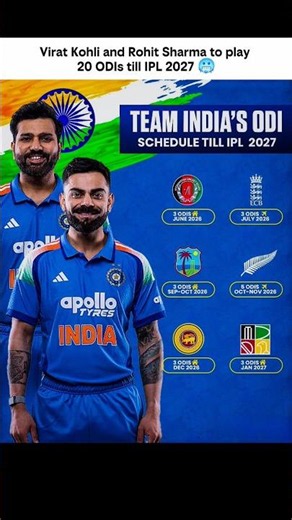 Virat Kohli and Rohit Sharma to play 20 ODIs till IPL 2027 🥶🗿 || #shortfeed #viralvideo #cricket
