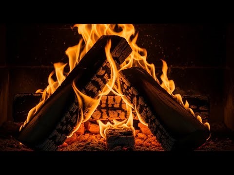Fireplace at Night 4K | Soft Fire Glow with Natural Crackling Sounds (12 Hours)