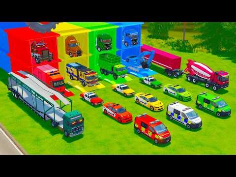 ALL POLICE VEHICLES, FIRE ENGINE, AMBULANCE, EXCAVATOR, DUMP TRUCK TRANSPORT TO GARAGE - FS22