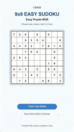 Easy Sudoku Challenge #035