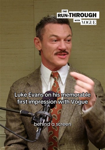 Cue the dramatic entrance. #LukeEvans knows how to make a memorable first impression. At the link, listen as Evans and #SamPinkleton recall Vogue's April 2026 shoot with the #RockyHorrorShow cast on #TheRunThrough.