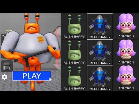 (NEW) ALIEN BASE BARRY PRISON RUN Obby! New Morph Skin Unlocked Use All Items Vs All Morphs Roblox