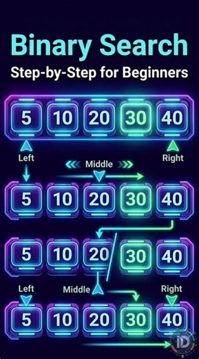 Binary Search Algorithm Explained Step by Step (Beginner Friendly) #coding #binarysearch #algorithm