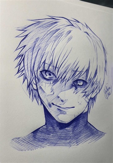 Kaneki Sketch Drawing Tutorial — Tokyo Ghoul Anime Art