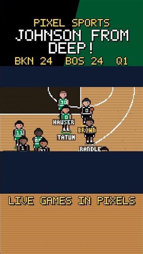 Johnson from deep! Nets vs Celtics | Pixel Art NBA Highlights #shorts