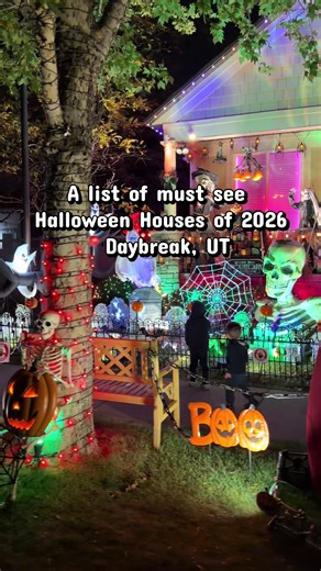 A list of must see halloween houses of 2026 in Daybreak, UT. Enjoy! 👻🎃💀 #utah#halloween#daybreakutah#decor#fyp