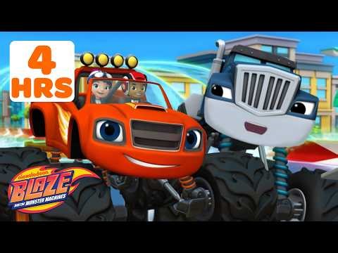 Crusher vs. Blaze: Robot Races, Rescues & Transformations | 4 Hours | Blaze and the Monster Machines