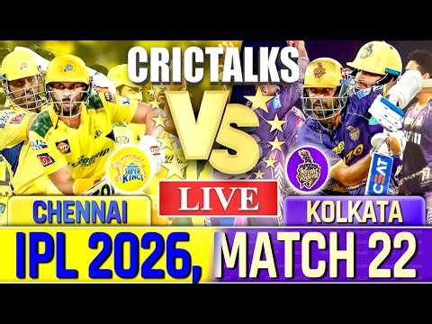 🔴 Live: CSK v KKR, IPL 2026, Cricket Live Match Today Scores & Commentary, Last 8 Overs