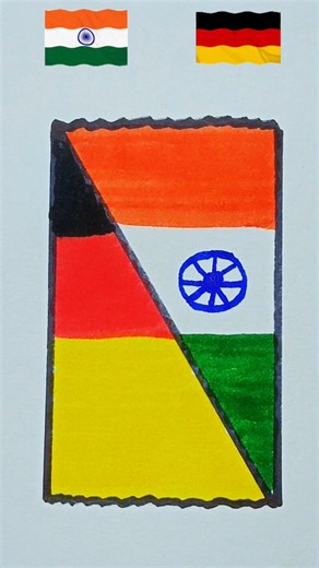 🇮🇳+🇩🇪 independence day drawing 😀😀 #shorts #independenceday #15august