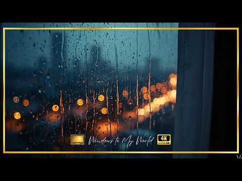 Window View Ambience in 4K | Late Night Rainy City