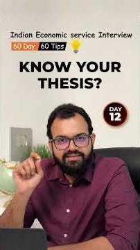 Crack Indian Economic Service Interview : Dissertation Questions & Methodology Traps | day 12