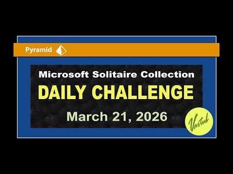 Microsoft Solitaire Collection | Daily Challenge March 21, 2026 | Pyramid Hard