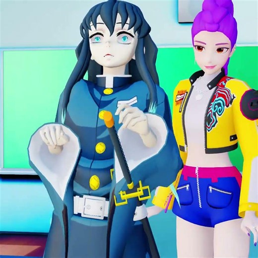 How singers get scared💋Kpop Demon Hunters X DemonSlayer MMD