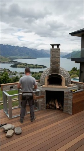 Ultimate DIY Outdoor Kitchen Build 🍖🔥 #shorts