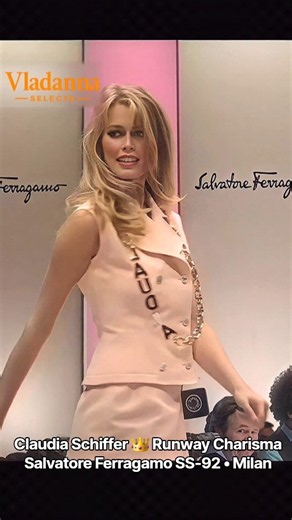 👑 1992 SS • Claudia Schiffer • Runway Charisma • SALVATORE FERRAGAMO • Fashion Archive Milan