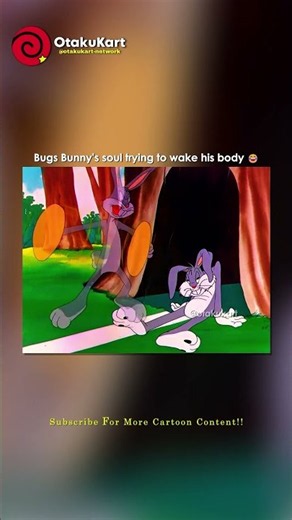 Bugs Bunny's soul trying to wake his body 😂 #shorts #cartoon