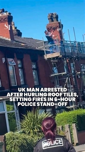 UK man hurls roof tiles, sets fires in 6-hour police stand-off