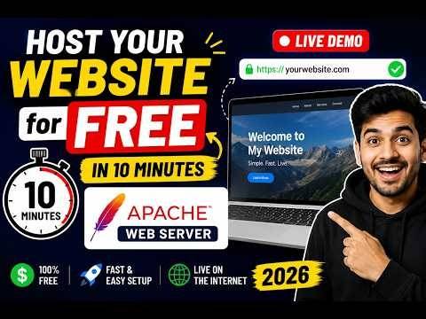 Host Your Website for FREE in 10 Minutes Using Apache Web Server | Live Demo 2026