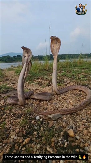 Three Cobras and a Terrifying Presence in the Wild 🐍🔥 #snake #wildliferescue #cobra