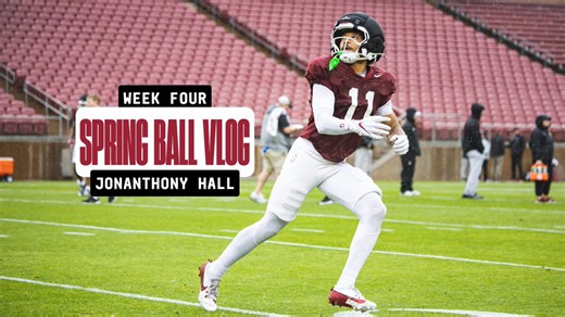 One last vlog this spring 🎥@JonAnthony_Hall takes you through one of the final spring practice days on The Farm.