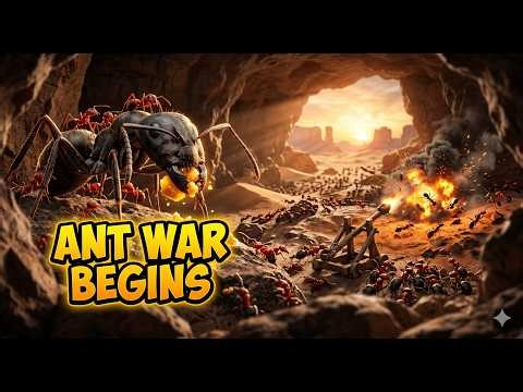 Ant War Begins: Red Ants Loot Food | Black Ants Epic Revenge & Desert Colony Battle 🐜