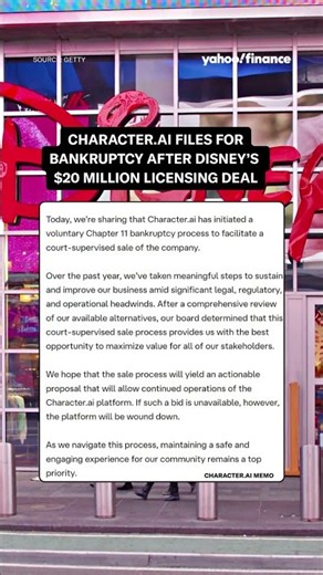 Character.ai files for bankruptcy after Disney’s $20 million licensing deal