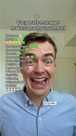 Corporate manager makes an announcement