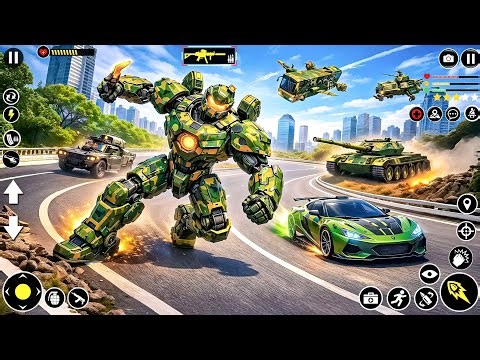Army Robot Car Jet Tank Transformation Bus Game New 2026 Super Robot Fight in City 😮Android Gameplay