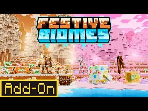 FESTIVE BIOMES ADDON Adds 200+ Blocks, 30+ Mobs & NEW Biomes to Minecraft Bedrock!