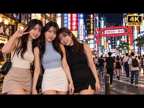 [4K] Shinjuku to Kabukicho After Dark: Into Tokyo's Sleepless 18+ Red-Light District