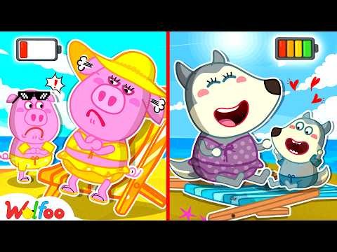 Money Can't Buy Love! Rich vs Broke Family Beach Vacation! | Cartoons For Kids | Wolfoo Family