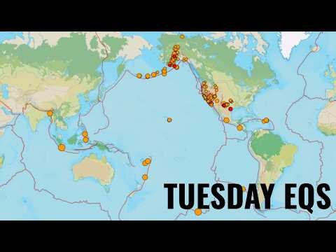 Latest Earthquake activity across the Planet. Tuesday update.