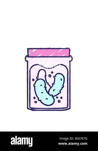 stretching up animation of Pickles Chalk Drawing Stock Video Footage - Alamy