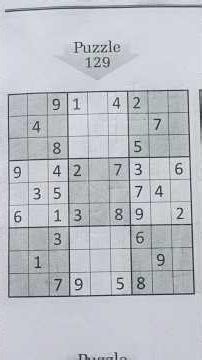sudoku puzzle 129 with solution #sudoku #puzzle #sudokupuzles